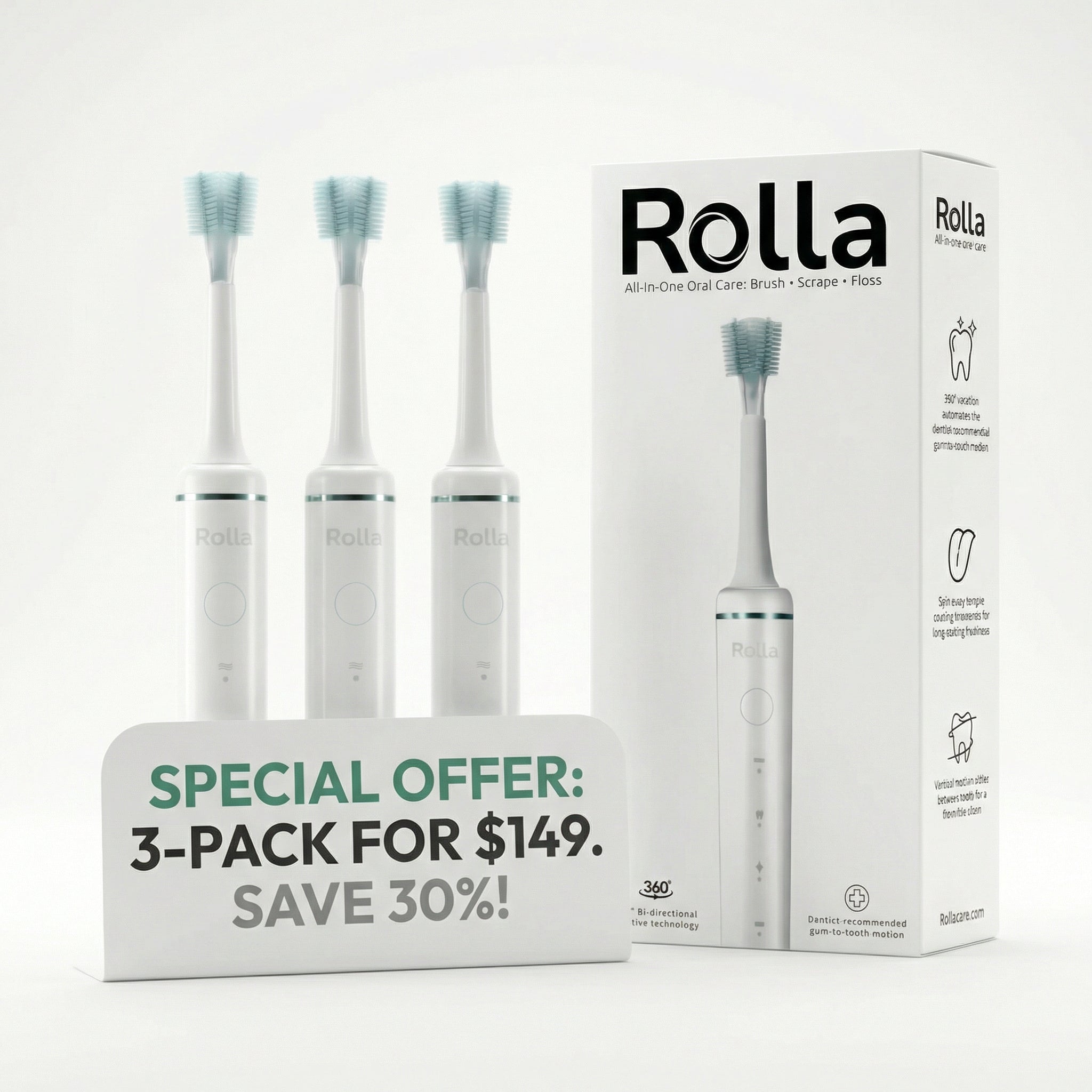 X3 Zubní kartáček s dvojitými rotacemi – Optimální čištění 